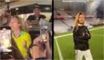 Karol G desembarca no Brasil, visita o estádio do Corinthians e interage com fãs