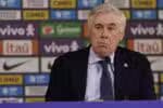 SP - ELIMINATÓRIAS/BRASIL/ANCELOTTI/ONTEM - ESPORTES - Carlo Ancelotti, que está há pouco mais de duas semanas no comando da Seleção   Brasileira,  fala durante coletiva de imprensa após o jogo entre Brasil e   Paraguai,  na Neo Química Arena, na zona leste de São Paulo, na noite da terça-  feira, 10 de junho de 2025. Ancelotti já cumpriu o primeiro desafio da nova   jornada: classificar o Brasil para a Copa do Mundo de 2026. A vaga veio após a   vitória por 1 a 0 sobre o Paraguai, na noite de terça, 11.   10/06/2025 - Foto: PEDRO PAULO DIAZ/THENEWS2/ESTADÃO CONTEÚDO