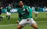 SP - BRASILEIRÃO/PALMEIRAS X INTERNACIONAL - ESPORTES - Vitor Roque faz gol para o Palmeiras na partida contra o Internacional, válida    pela 23°   rodada do Campeonato Brasileiro 2025, realizado no estádio Allianz   Parque, na zona oeste de São   Paulo, neste sábado (13).    13/09/2025 - Foto: LUIS MOURA/WPP/ESTADÃO CONTEÚDO